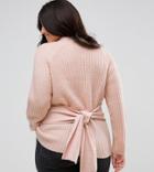 Asos Curve Sweater With Wrap Corset Detail - Pink