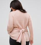 Asos Curve Sweater With Wrap Corset Detail - Pink