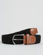 7x Slim Woven Belt - Black