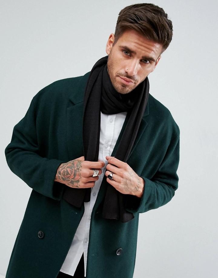New Look Jersey Scarf In Black - Black