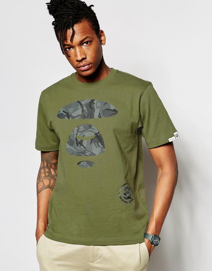 Aape By A Bathing Ape Theme T-shirt - Khaki