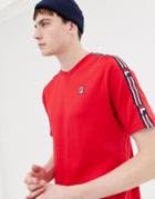 Fila White Line Heath T-shirt With Taping In Red