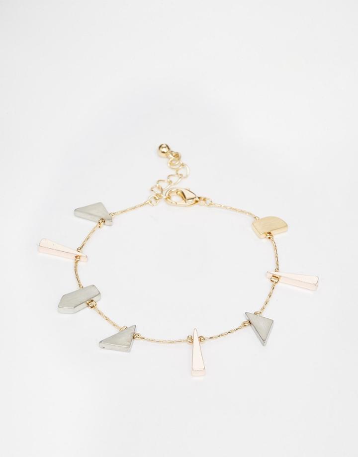 Asos Mix Shapes Chain Bracelet - Multi