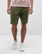 Brooklyn Supply Co Jersey Shorts With Seam Detail - Green