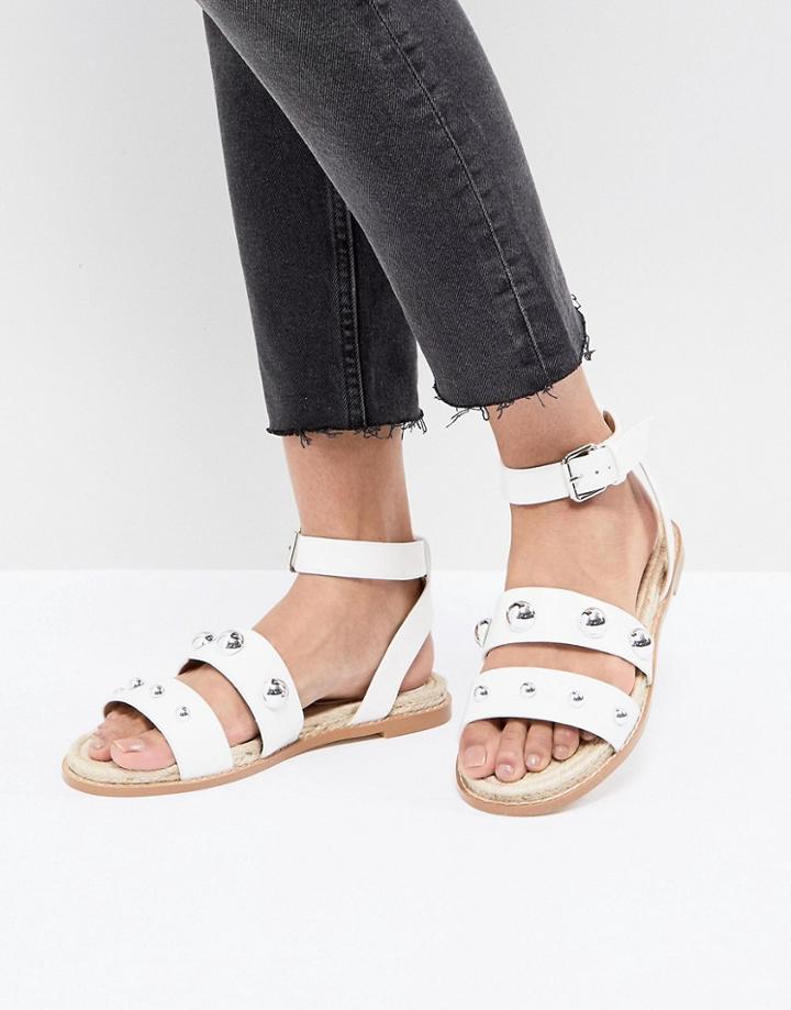 Raid Sally White Studded Sandals - White
