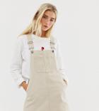 Pull & Bear Overall Dress In Beige - Beige