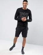 Asos Loungewear Lightweight Short With Contrast Waistband - Black