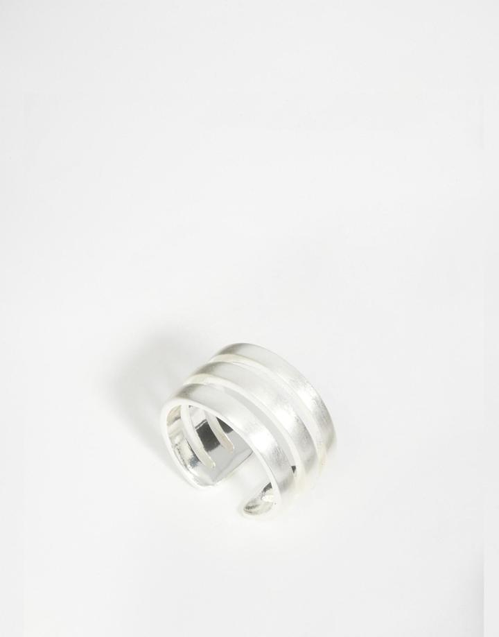 Pilgrim Silver Plated Three Row Ring - Silver Plated