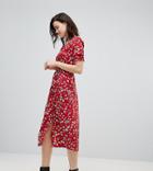 Influence Tall Floral Midi Dress - Red