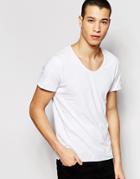 Selected Homme Raw Neck T-shirt - Bright White