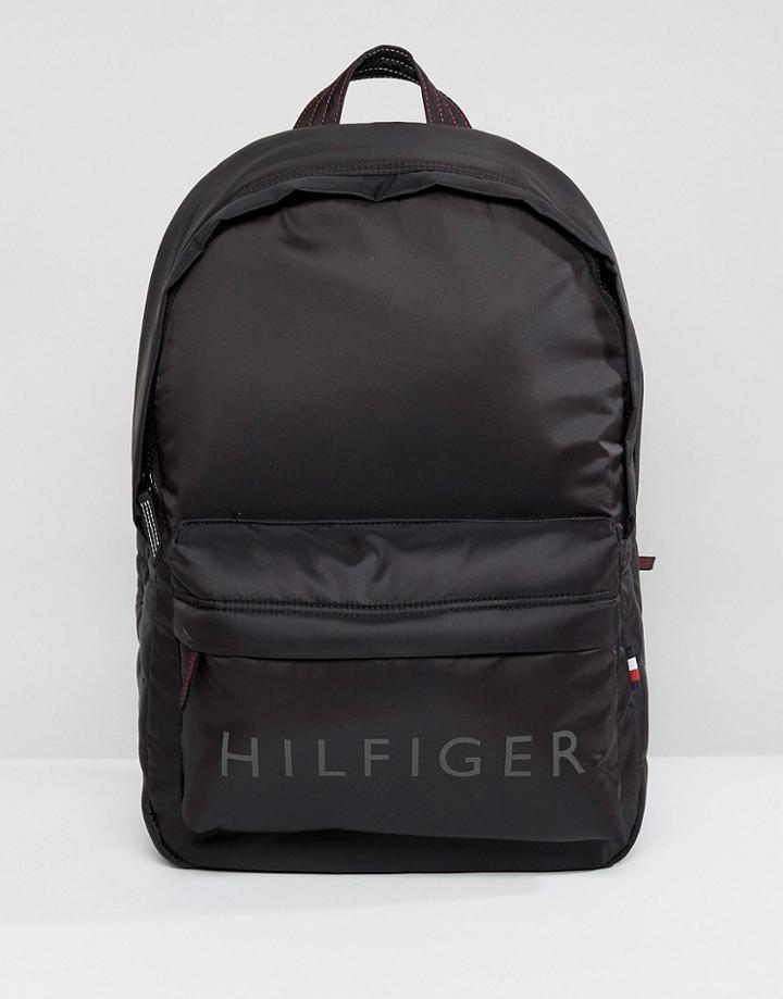 Tommy Hilfiger Light Nylon Logo Backpack In Black - Black