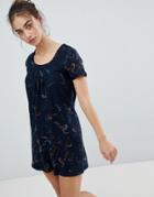 Qed London Butterfly Printed Tunic Dress - Navy