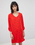 Vero Moda Ditsy Print Shift Dress - Red