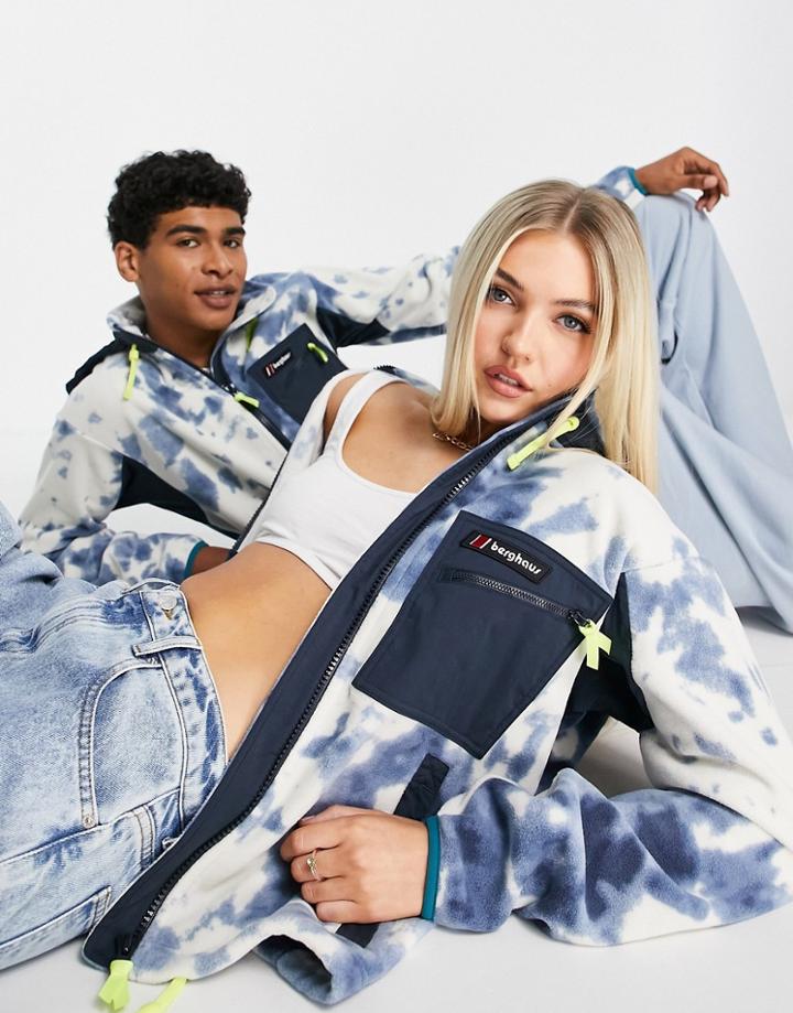 Berghaus Ascent 91 Unisex Fleece In Blue Tie Dye-blues