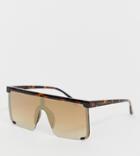 South Beach Tortoiseshell Shield Sunglasses - Brown