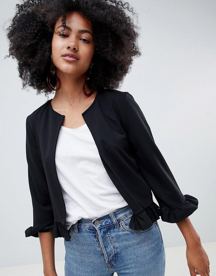 New Look Frill Hem Jacket - Black