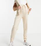Asos Design Maternity Knitted Sweatpants With Tie Waist Detail In Oatmeal - Part Of A Set-neutral