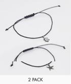 Reclaimed Vintage Inspired 2 Pack Anklet With Charm Exclusive At Asos - Black