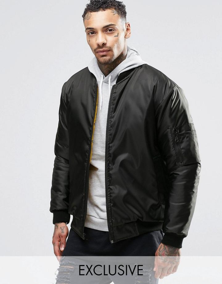 Reclaimed Vintage Ma1 Reversible Bomber Jacket - Black