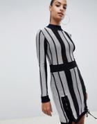 Missguided Striped Bodycon Dress - Multi