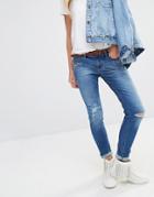 Hollister Embroidery Detail Super Skinny Jeans - Blue