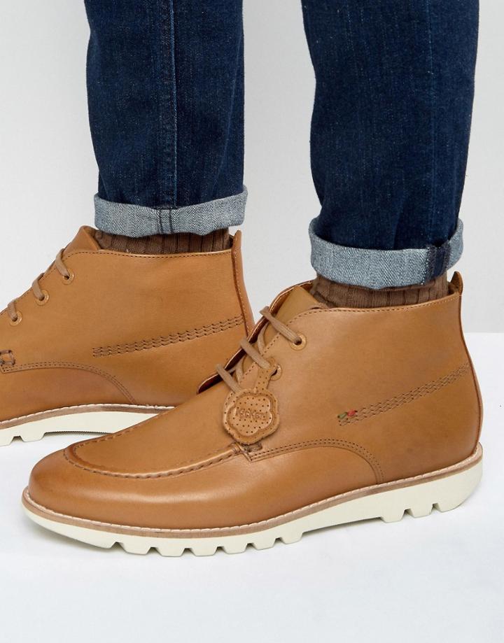 Kickers Kymbo Mocc Leather Lace Up Boots - Tan