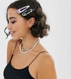 Reclaimed Vintage Inspired Mixed Tort Hair Clips Pack Of 2-multi