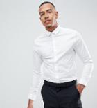 Asos Design Tall Skinny Shirt In White - White