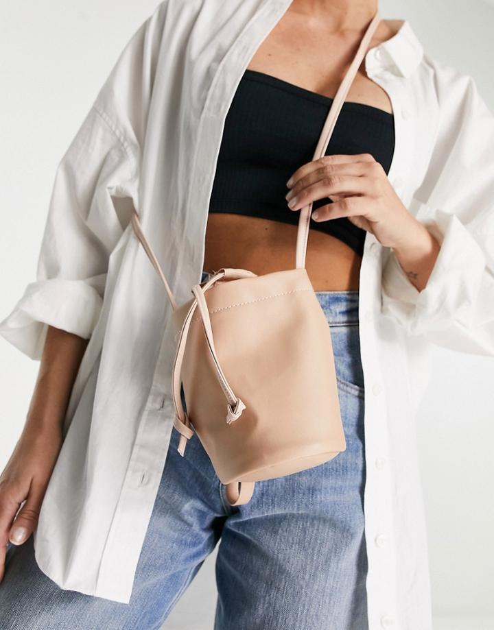 Svnx Pu Leather Cross Body Bag In Off White