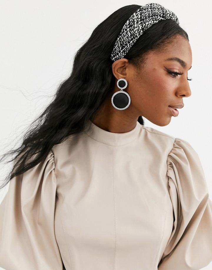 Asos Design Flat Padded Headband In Boucl  Fabric-multi