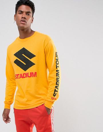 Justin Bieber Stadium Tour Long Sleeve T-shirt In Yellow - Yellow