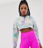 Collusion Neon Paint Splatter Print Crop Sweat-multi