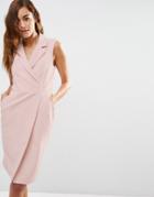 Asos Sleeveless Tux Dress - Nude