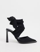 Asos Design Pine Tie Leg High Shoes In Black