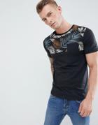 Produkt T-shirt With Printed Panel - Black