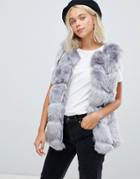 Parisian Faux Fur Vest-gray