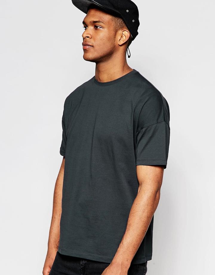 Asos Oversized T-shirt In Washed Black - Washed Black