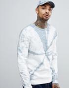 Asos Design Sweatshirt In Tie Dye - White