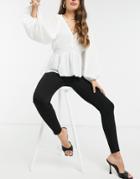 River Island High Rise Skinny Jeans In Black