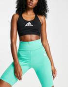 Adidas Originals Adicolor Three Stripe Legging Shorts In Green