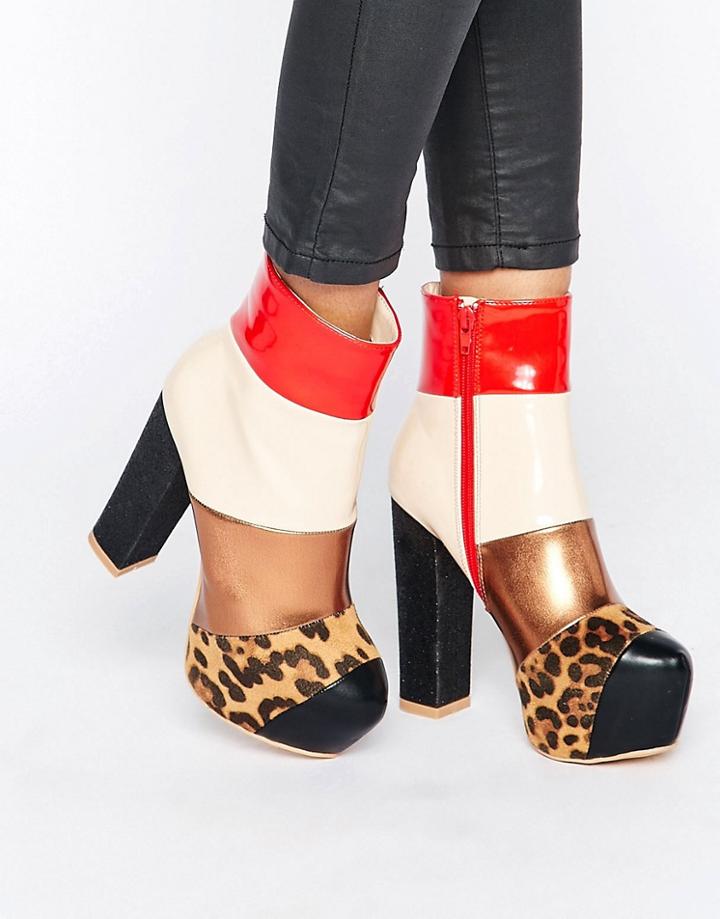 Daisy Street Multi Mega Platform Ankle Boots - Multi