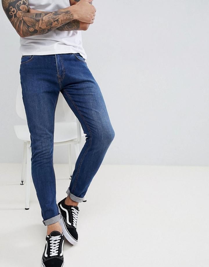 Next Skinny Fit Jeans In Dark Wash - Blue