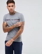 Emporio Armani Muscle Fit Chest Stripe Logo T-shirt In Gray - Gray