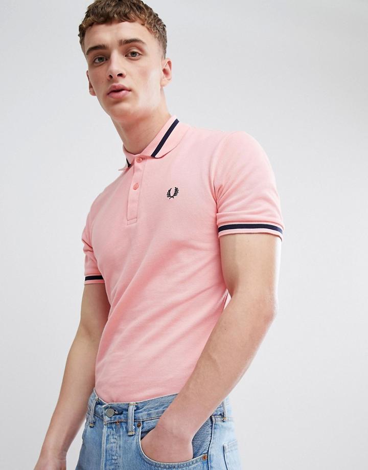 Fred Perry Reissues Single Tipped Polo In Pink - Pink