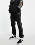 Topman Straight Cut And Sew Skinny Sweatpants With Zip Pocket In Black