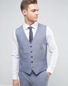Selected Homme Wedding Super Skinny Vest - Blue