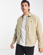 Polo Ralph Lauren Player Logo Harrington Jacket In Khaki Beige-neutral