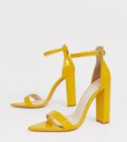 Public Desire Exclusive Miao Heeled Sandal In Yellow Croc