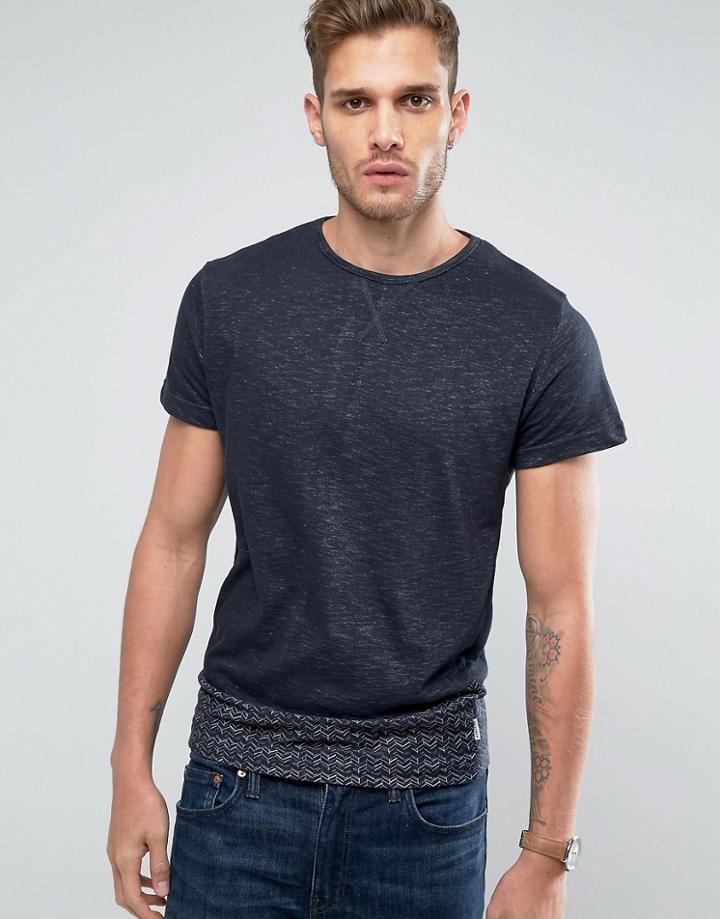 Bellfield Plain Spliced T-shirt - Navy