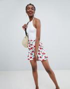 Monki Floral Polka Dot Frill Skirt Two-piece - White